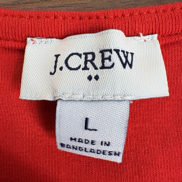 J.Crew Womens Red Tiered Mixed Media Midi Dress Sleeveless Pockets Size Large - Picture 5 of 11